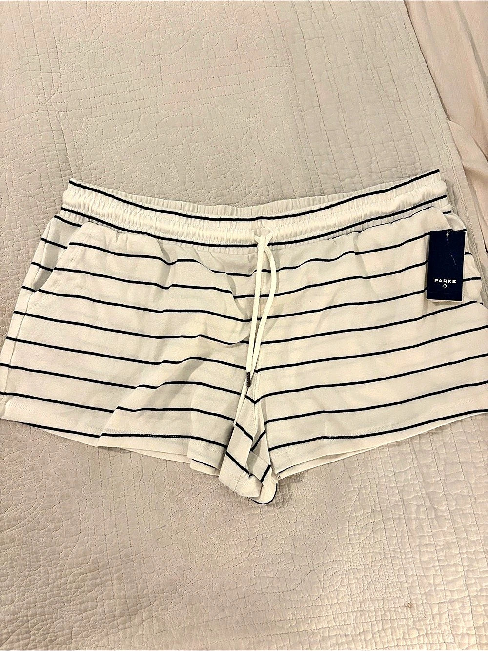PARKE x Target High-Rise Drawstring Knit Pull-On Shorts Striped Shorts XXL